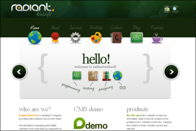 清新的綠色風格網站設計(6)